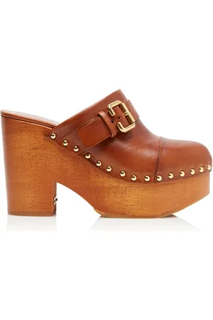 Chloé Jeannette Leather Platform Clogs