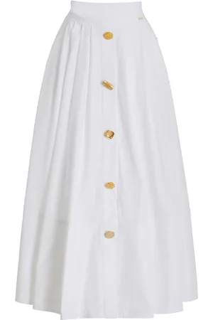 FRANCOISE Exclusive Joe Buttoned Cotton Midi Skirt