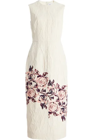 Erdem Printed Cotton-Linen Midi Dress