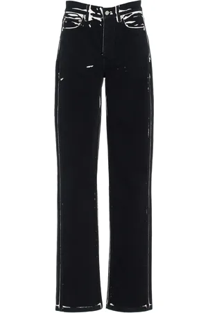 Proenza Schouler Ryman Printed Stretch Mid-Rise Straight-Leg Jeans
