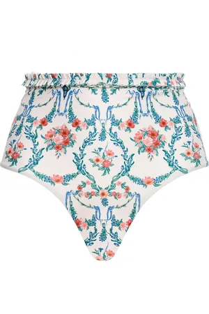 Agua by Agua Bendita Nopal Ruffled-Trim Printed Bikini Bottom