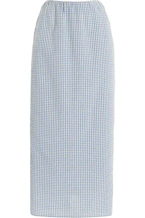 POSSE Mira Gingham Cottom Maxi Skirt