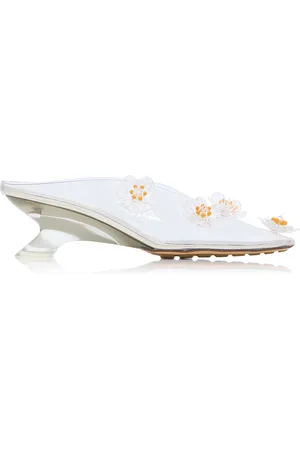 Bottega Veneta Floral-Appliquéd Plexi Mule Pumps