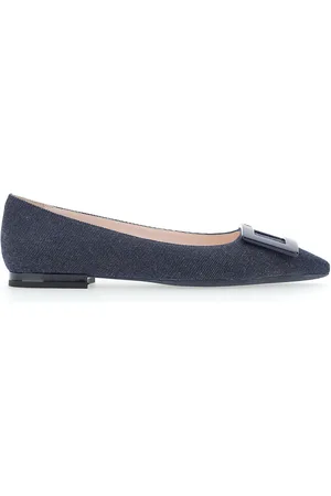 Roger Vivier Gommettine Denim Flats