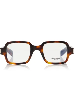 Saint Laurent Square-Frame Tortoiseshell Acetate Glasses