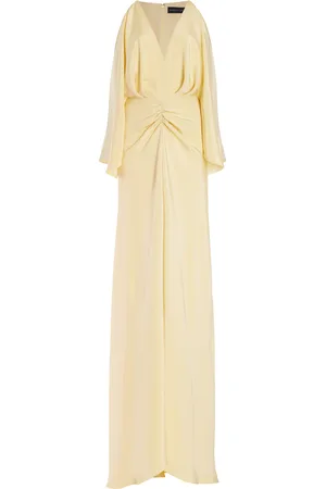 BRANDON MAXWELL The Sierra Gathered Silk Crepe Gown