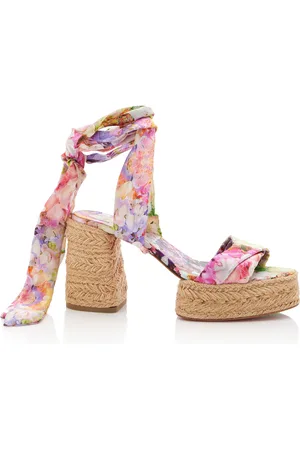 Christian Louboutin Mariza Du Desert 70mm Sash-Tie Woven Platform Sandals
