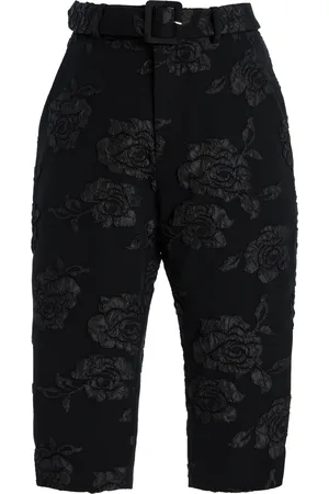 ROTATE Belted Jacquard Capri Pants