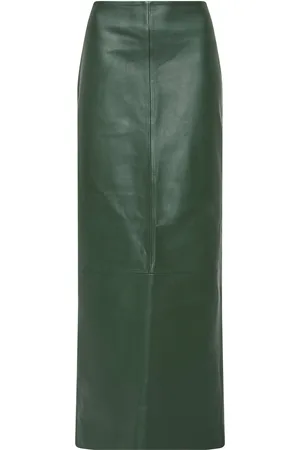 St Agni Leather Column Midi Skirt