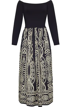 Cara Cara Imani Knit-Crepe Off-The-Shoulder Midi Dress