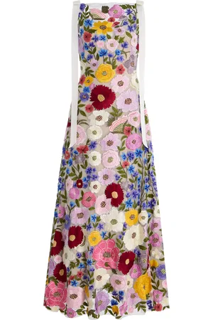 RACHEL GILBERT Nya -Embroidered Tulle Gown