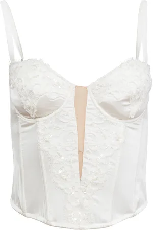 FLEUR DU MAL X Galia Lahav Beaded Iris Lace Bustier