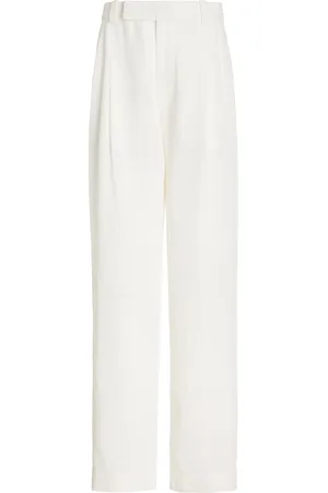 SIR Clemence Pleated Linen-Blend Straight-Leg Pants