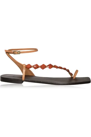 JOHANNA ORTIZ Dazzling Crest Beaded Leather Sandals