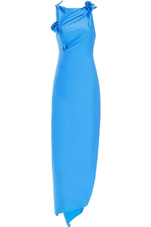 COPERNI Asymmetric Rosette-Detailed Satin Maxi Dress