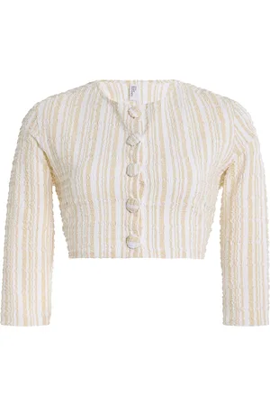 Lisa Marie Fernandez Striped Seersucker Cardigan