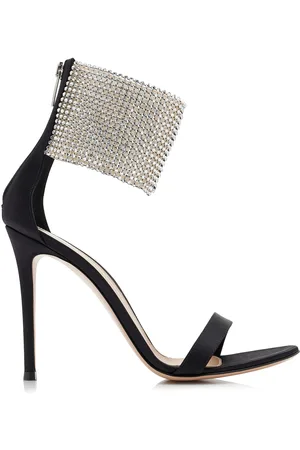 Gianvito Rossi Crystal-Embellished Satin Sandals