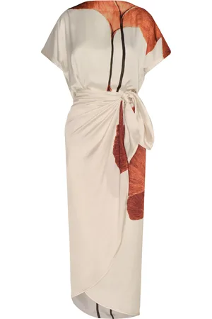 Andres Otalora Rayana Wrap-Effect Satin Midi Dress