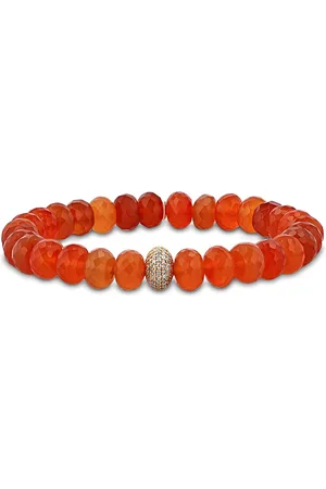 SHERYL LOWE Carnelian 14K Yellow Gold Diamond Bracelet
