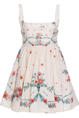 Agua by Agua Bendita Hierbabuena Embroidered Cotton Mini Dress