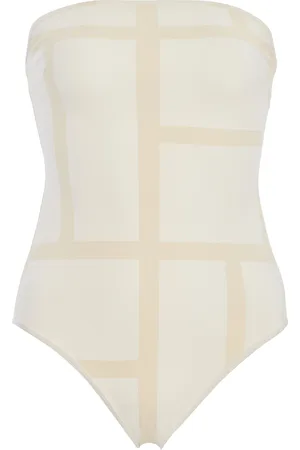 Totême Monogram Strapless One-Piece Swimsuit