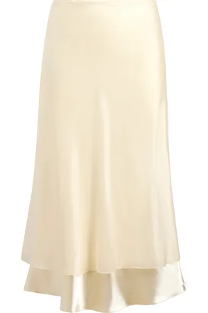 Khaite Monina Chiffon-Satin Midi Skirt