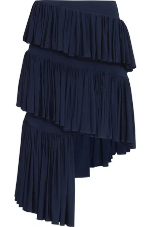 Alaïa Spiral Tiered Cotton Midi Skirt