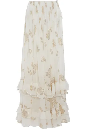 Chloé Metallic Silk Jacquard Maxi Skirt