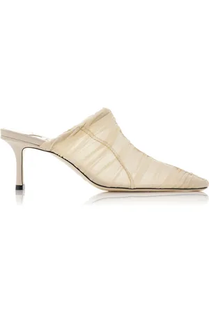 Jimmy Choo Lotta Ruched Tulle Mules