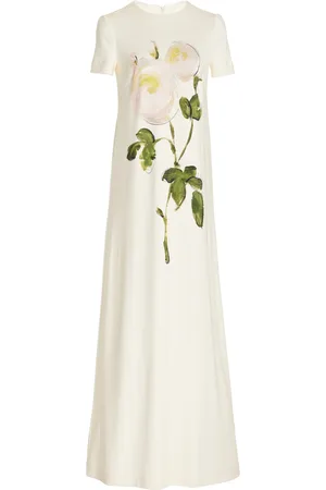 Oscar de la Renta Printed Milano Jersey Maxi Dress