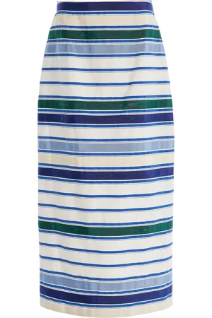 Rosie Assoulin Striped Cotton Midi Skirt