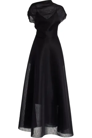 BRANDON MAXWELL The Genevieve Draped Knit Maxi Dress