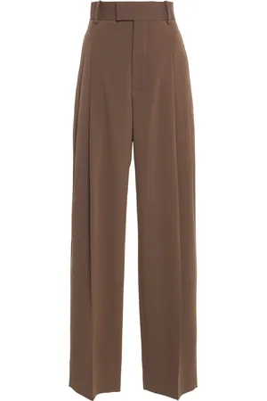 Bottega Veneta Stretch Melange Wool Straight-Leg Pants