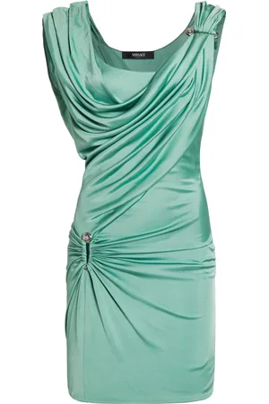 VERSACE La Vacanza Gathered Jersey Mini Dress