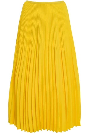 Jenni Kayne High-Rise Pleated Crepe Midi Skirt