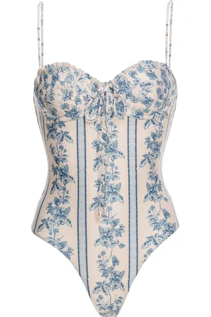 Agua by Agua Bendita Ebano Floral Bustier One-Piece Swimsuit