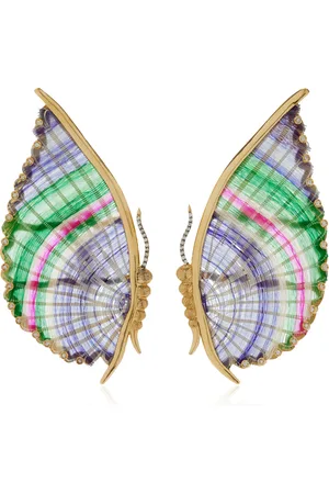 Silvia Furmanovich Horse Mane 18K Yellow Gold Diamond Earrings