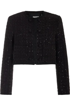 ROTATE Cropped Bouclé Jacket
