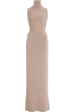 Nensi Dojaka Corseted Roll-Neck Knit Maxi Dress