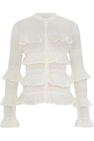 ZIMMERMANN Illuminate Frilled Lace-Knit Cardigan