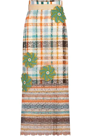 Silvia Tcherassi Shadia Embellished Cotton Midi Skirt