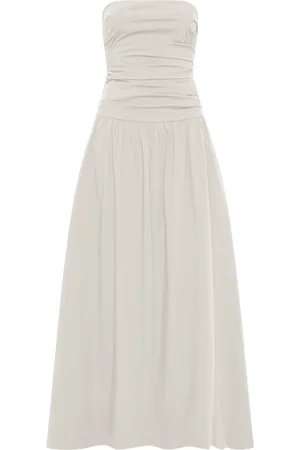 St Agni Gathered Cotton-Nylon Maxi Dress