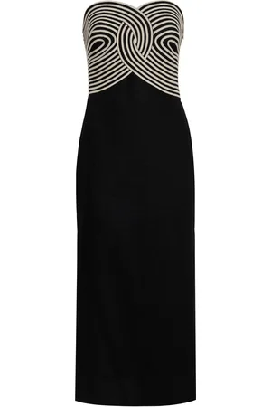 Andres Otalora Arco Real Embroidered Linen Midi Dress