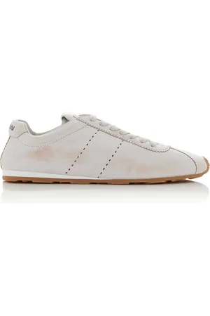 Miu Miu Bleached Leather Sneakers