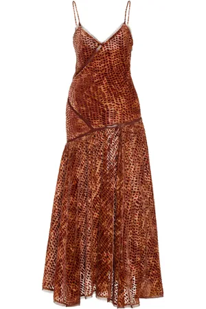 ULLA JOHNSON Elodie Bias-Cut Burnout Velvet Maxi Dress