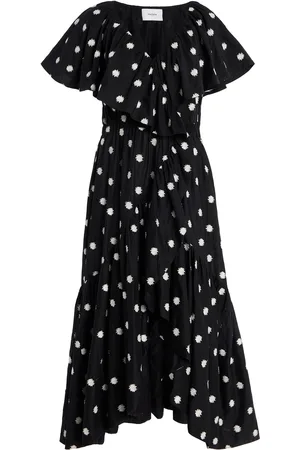 MERLETTE Loris Embroidered Cotton Midi Dress
