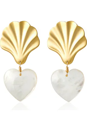 Brinker & Eliza Busy Mother-of-Pearl 24K -Plated Earrings