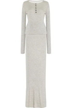 BRANDON MAXWELL The Tilda Silk-Cashmere Jersey Henley Dress