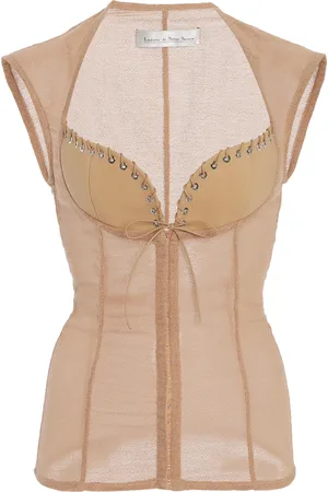 Ludovic De Saint Sernin Robin Sheer Mesh Bustier Top
