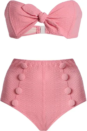 Lisa Marie Fernandez Poppy Bandeau High-Waisted Bikini Set